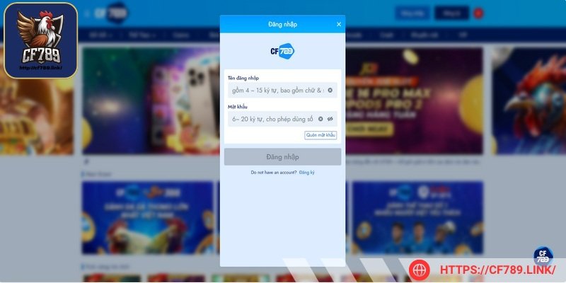 Thông tin đăng nhập cần được điền hợp lệ